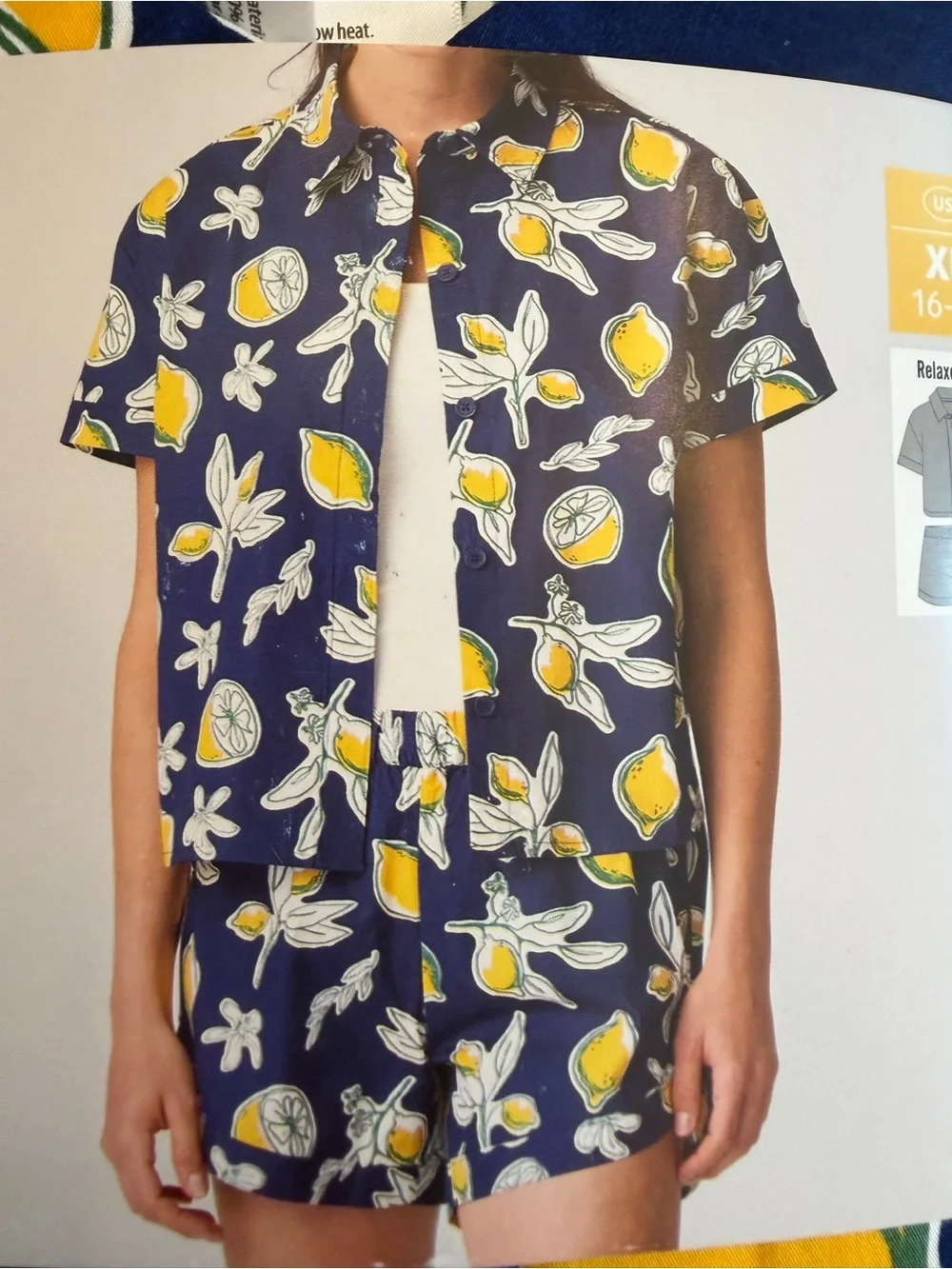 Serra Navy Lemon-Print Two-Piece Set xl - Picture 1 of 4